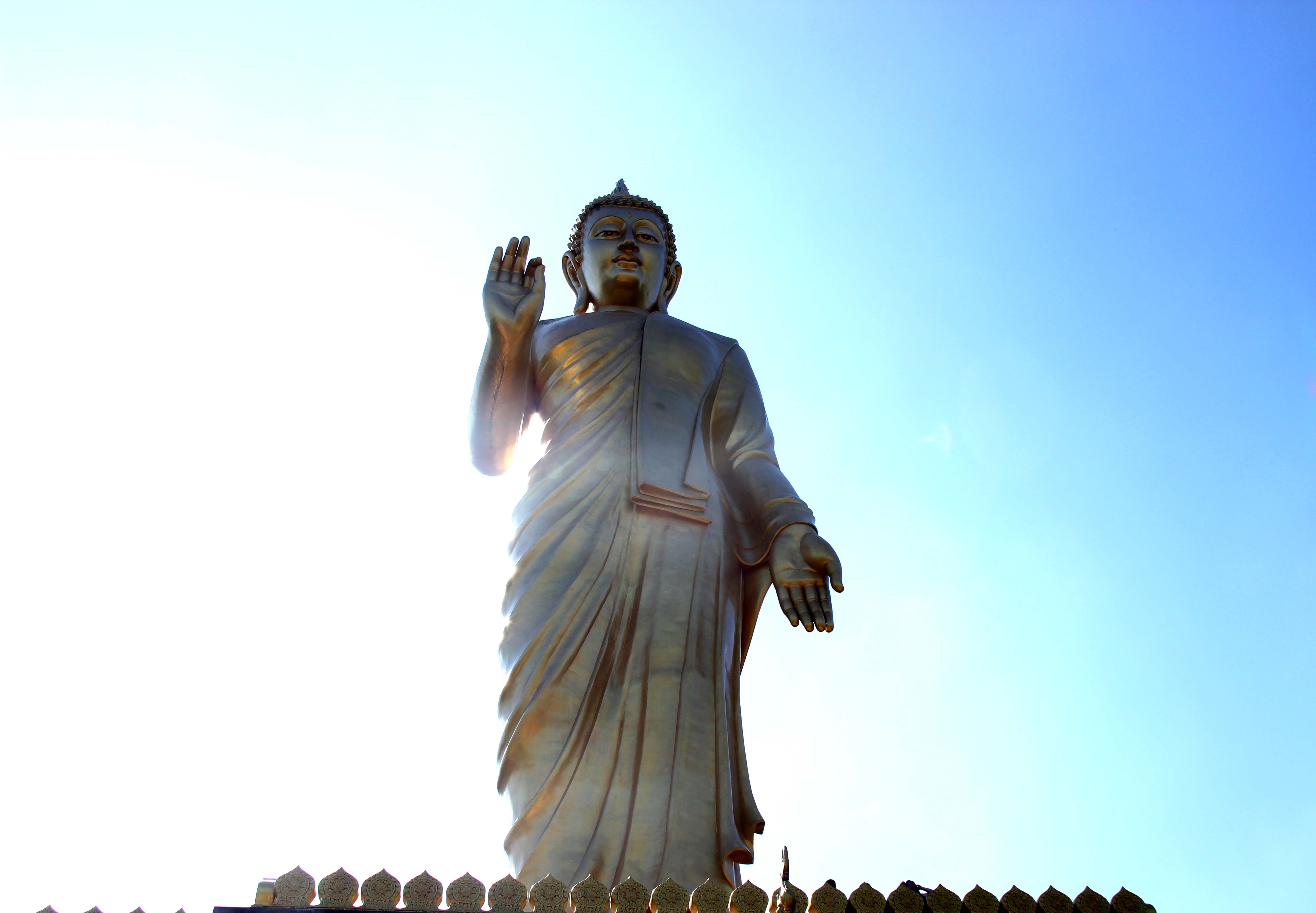 Light stone buddha statue free image download