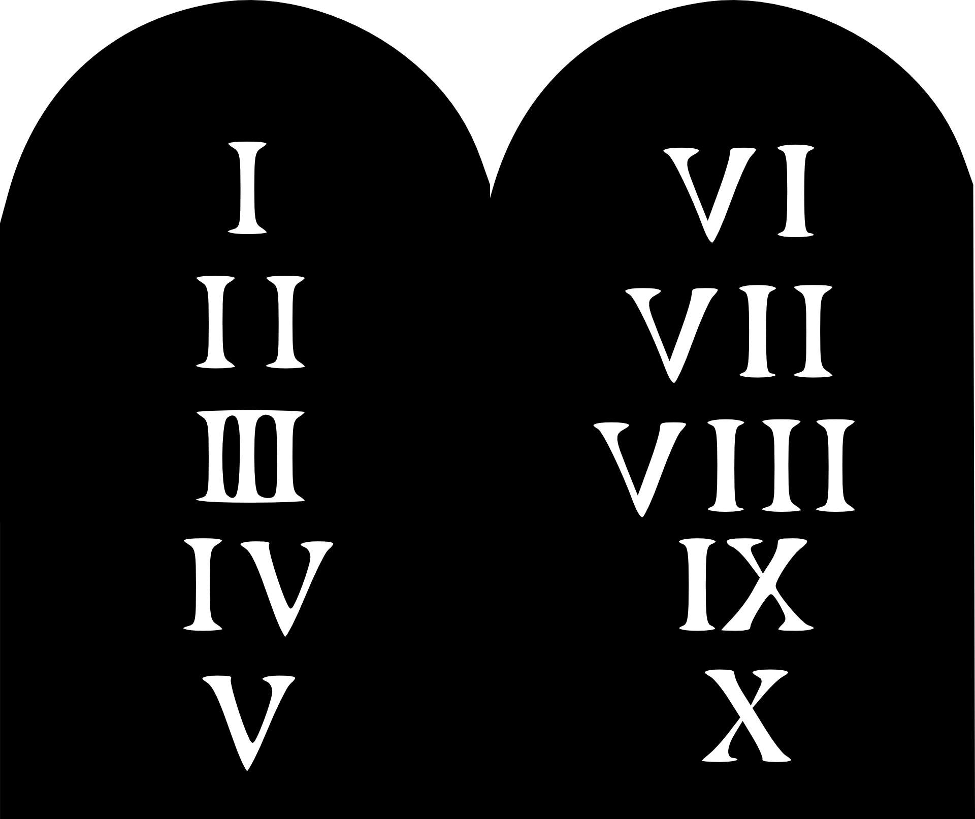 Ten commandments, black and white icon free image download