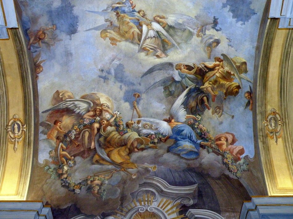 Painting on the domes of Church of St. Anna in Arona free image download