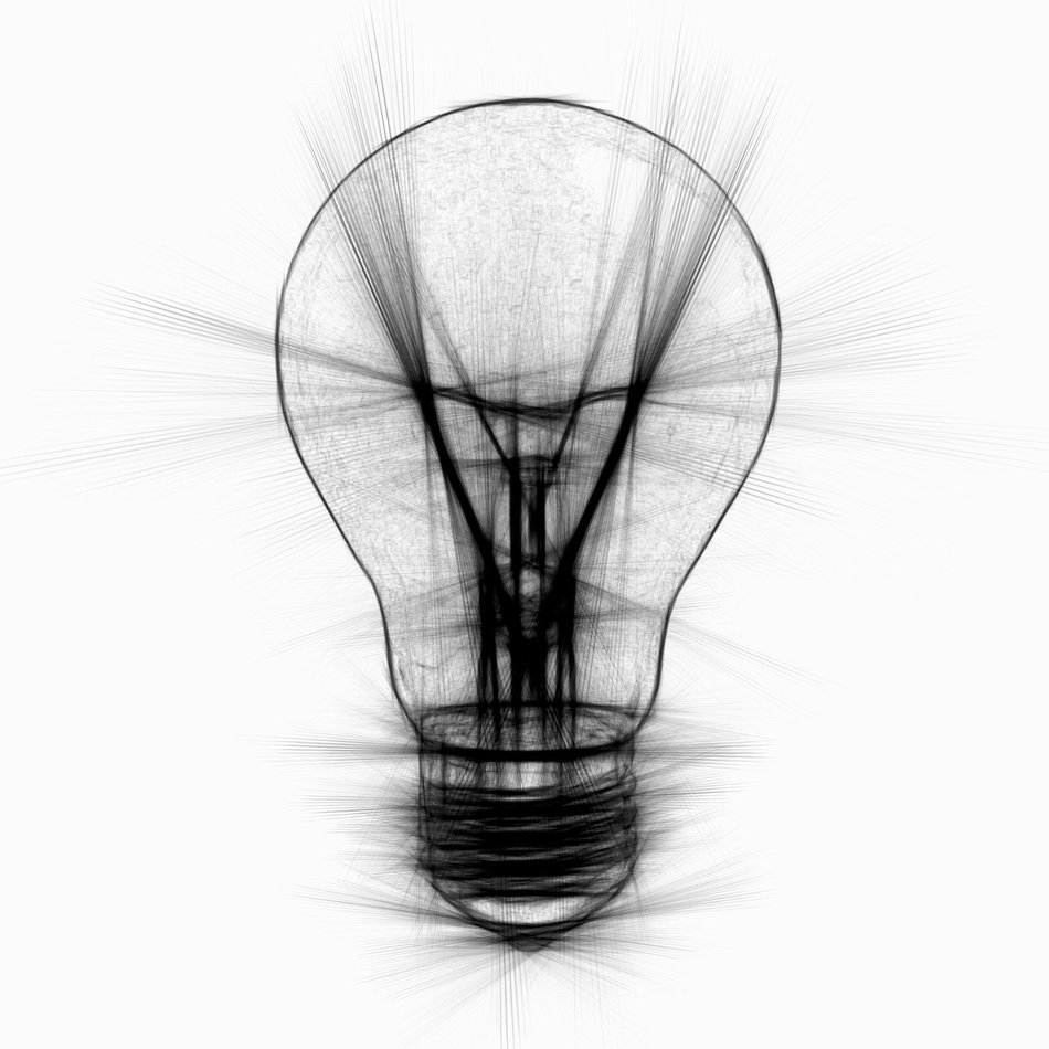 Abstract light bulb painted by pencil free image download