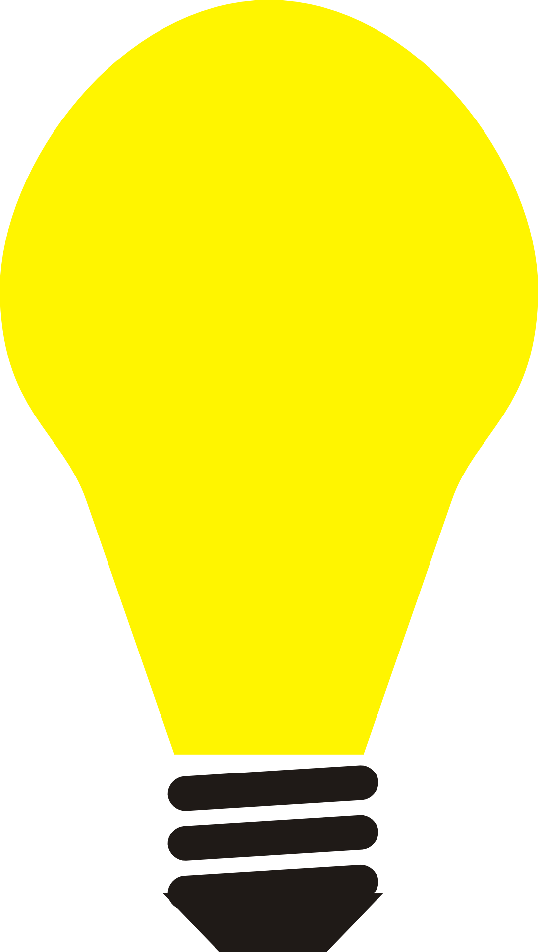 Yellow light bulb with black tip free image download