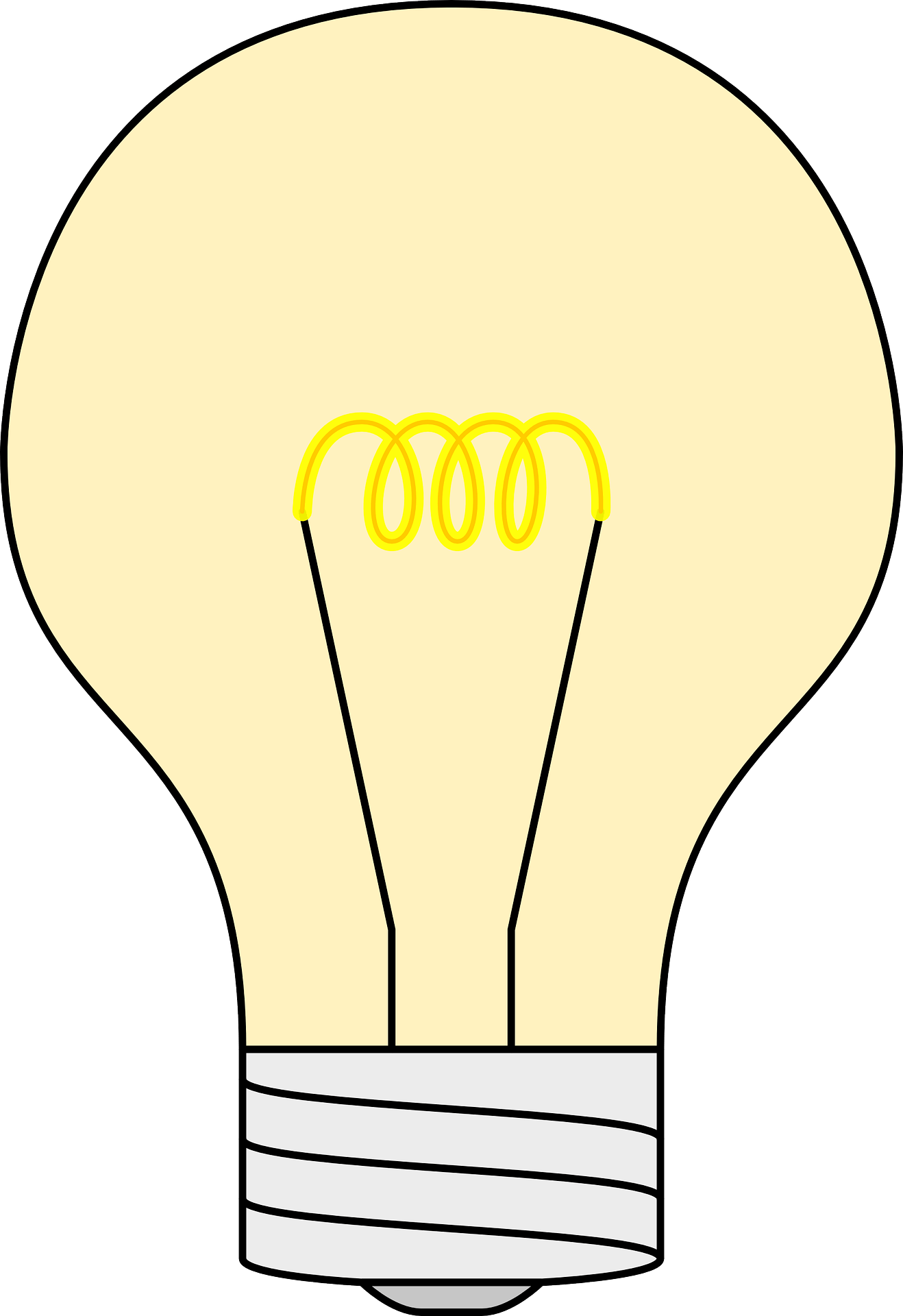 Yellow light bulb, illustration free image download