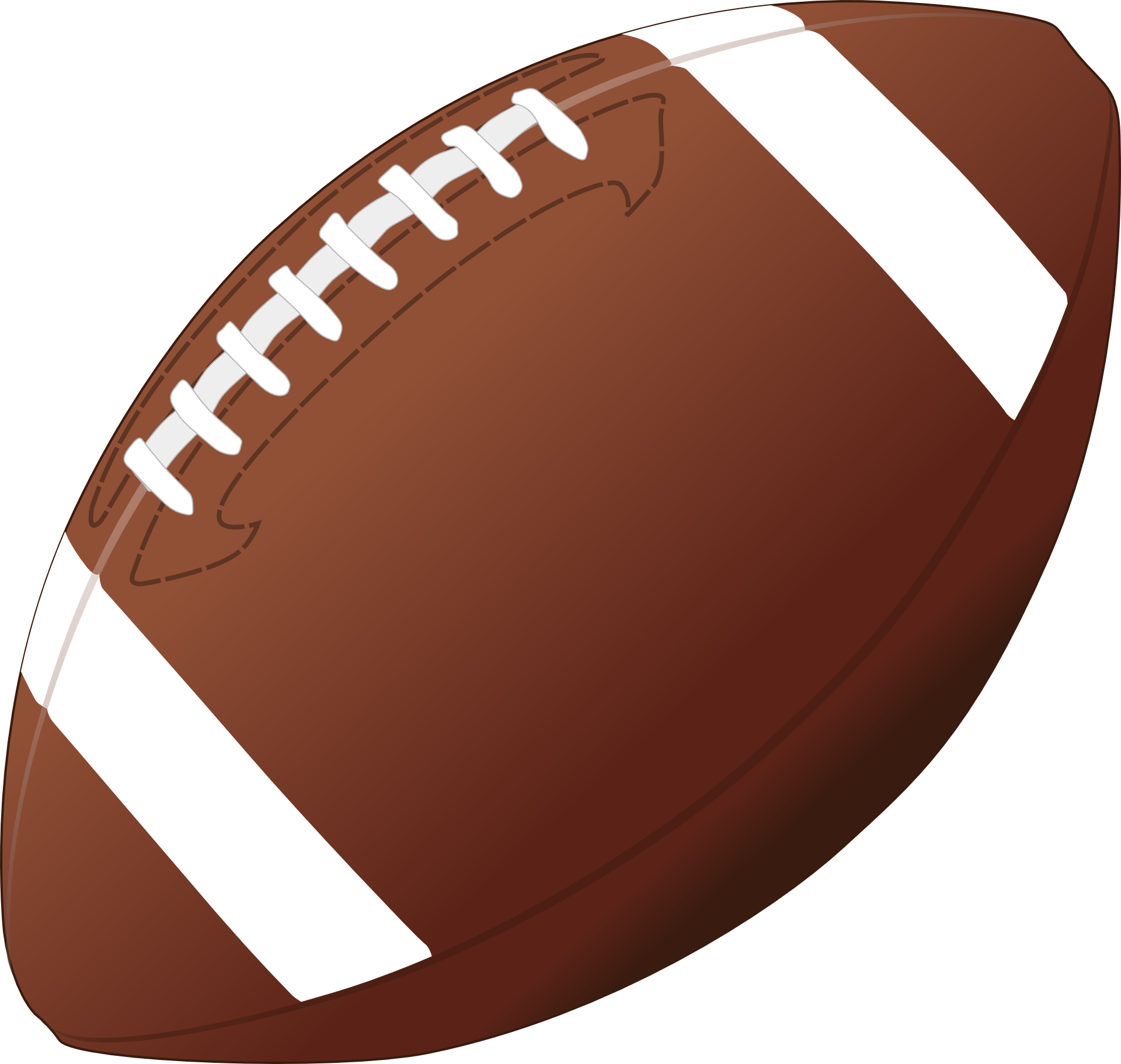 Brown ball with white stripes for american football free image download
