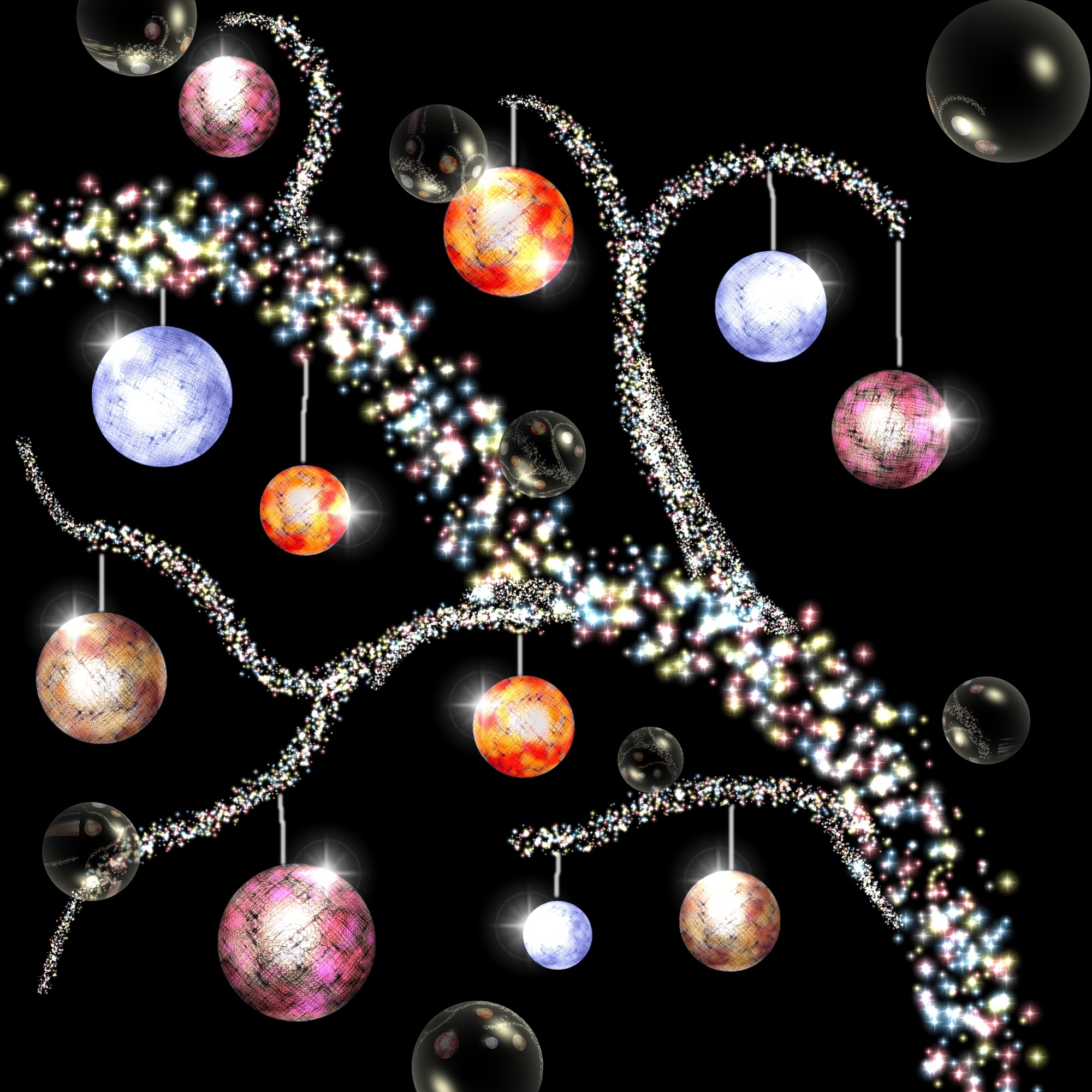 Christmas tree branch with balls free image download