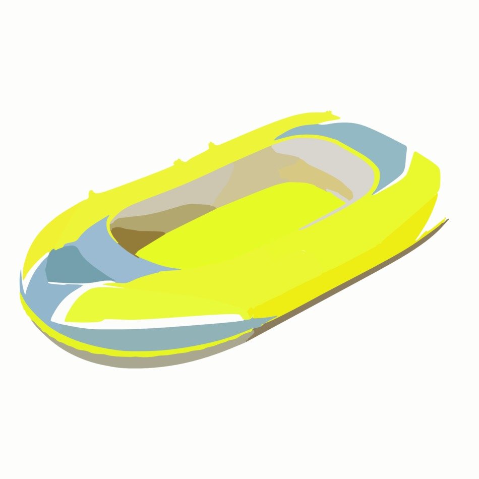 Painted yellow inflatable boat free image download