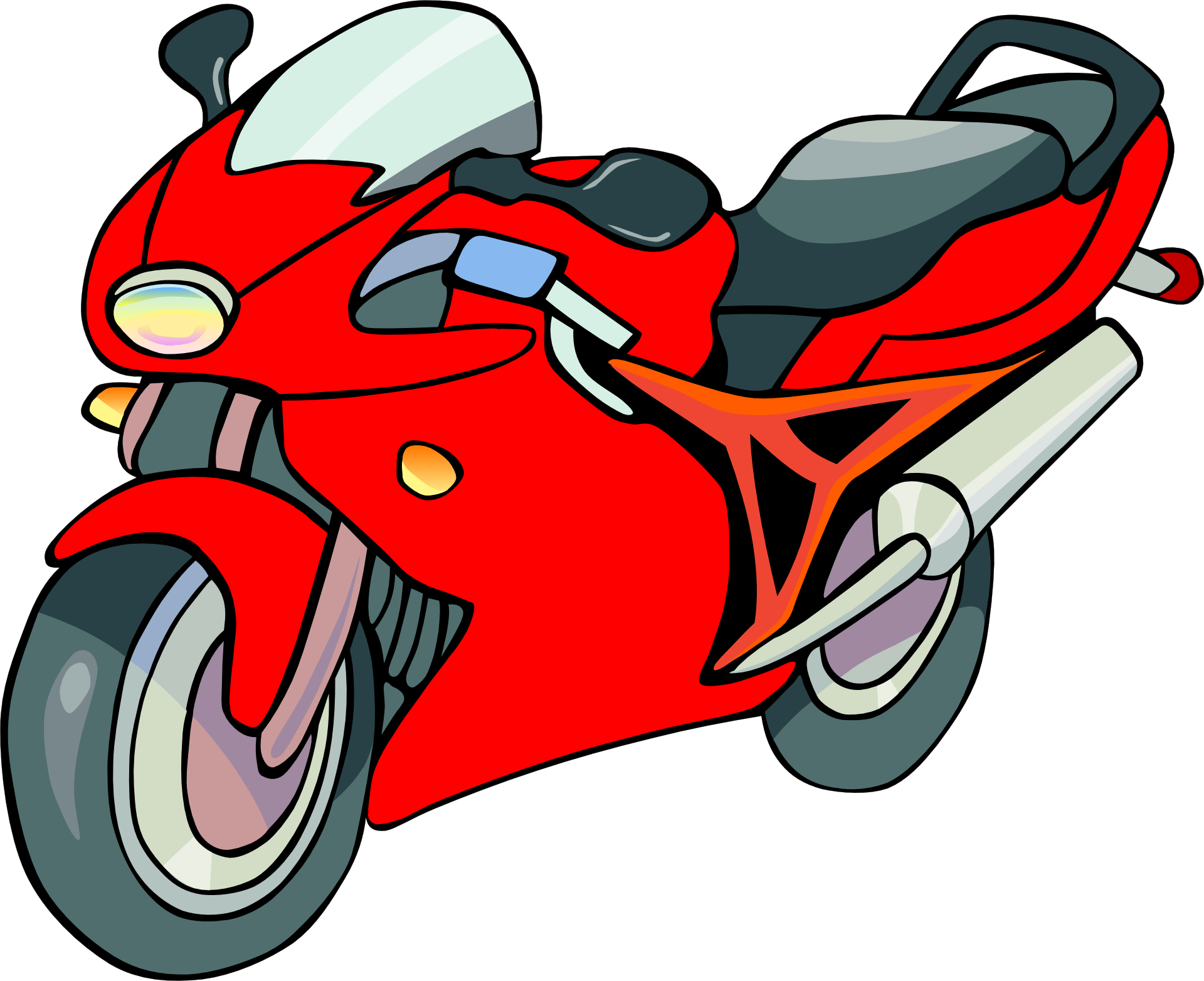 Colorful fast motorcycle clipart free image download