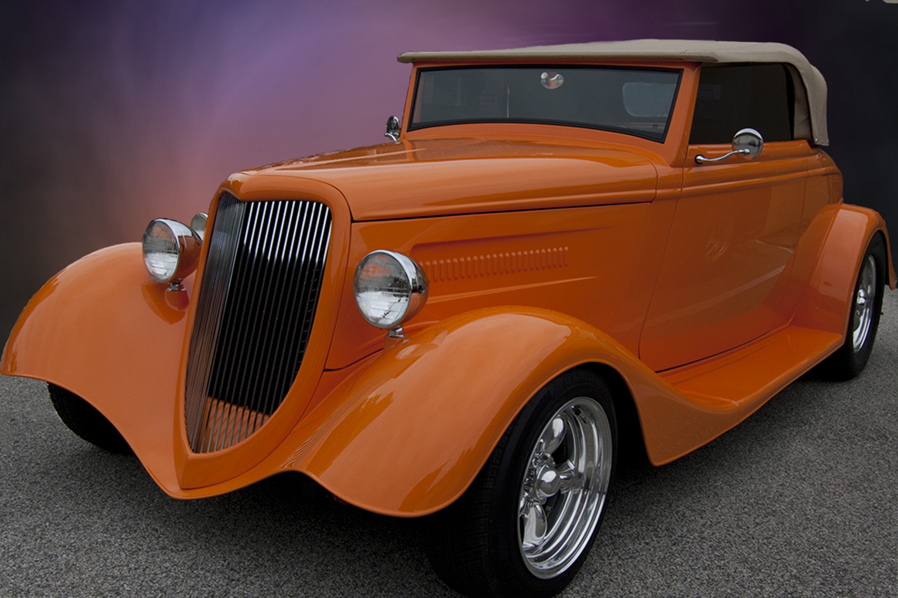 Orange classic car free image download