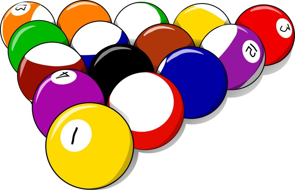 Billiard balls with numbers of different colors free image download