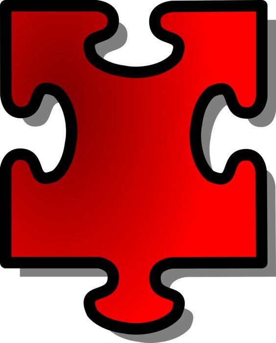 Red puzzle piece as a drawing free image download
