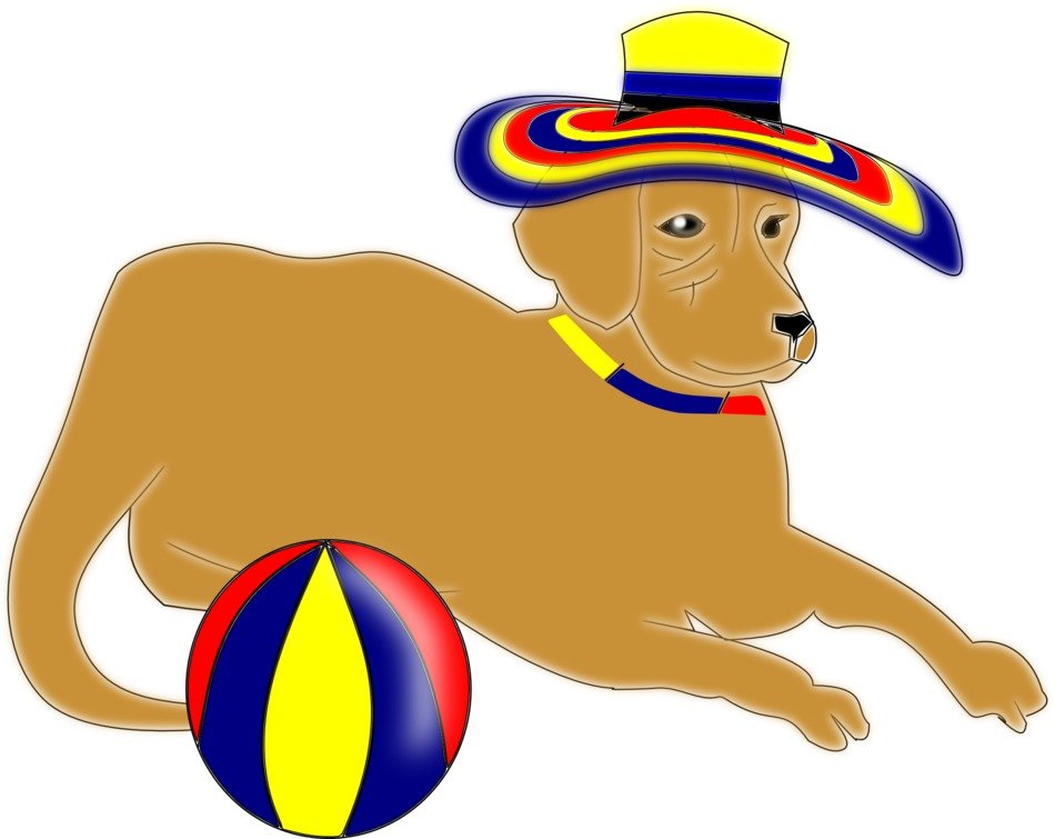Dog pet in hat drawing free image download