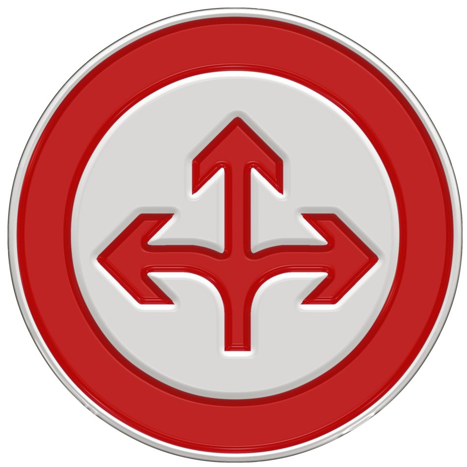 Red road sign with arrows free image download