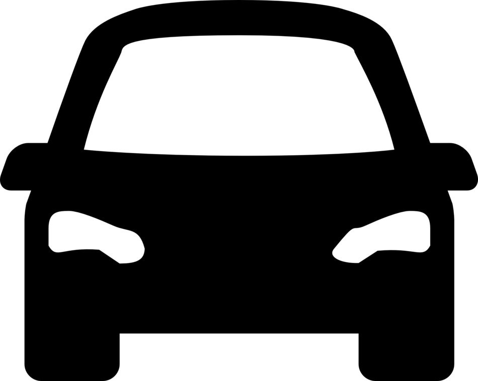 Silhouette of a black car on a white background free image download