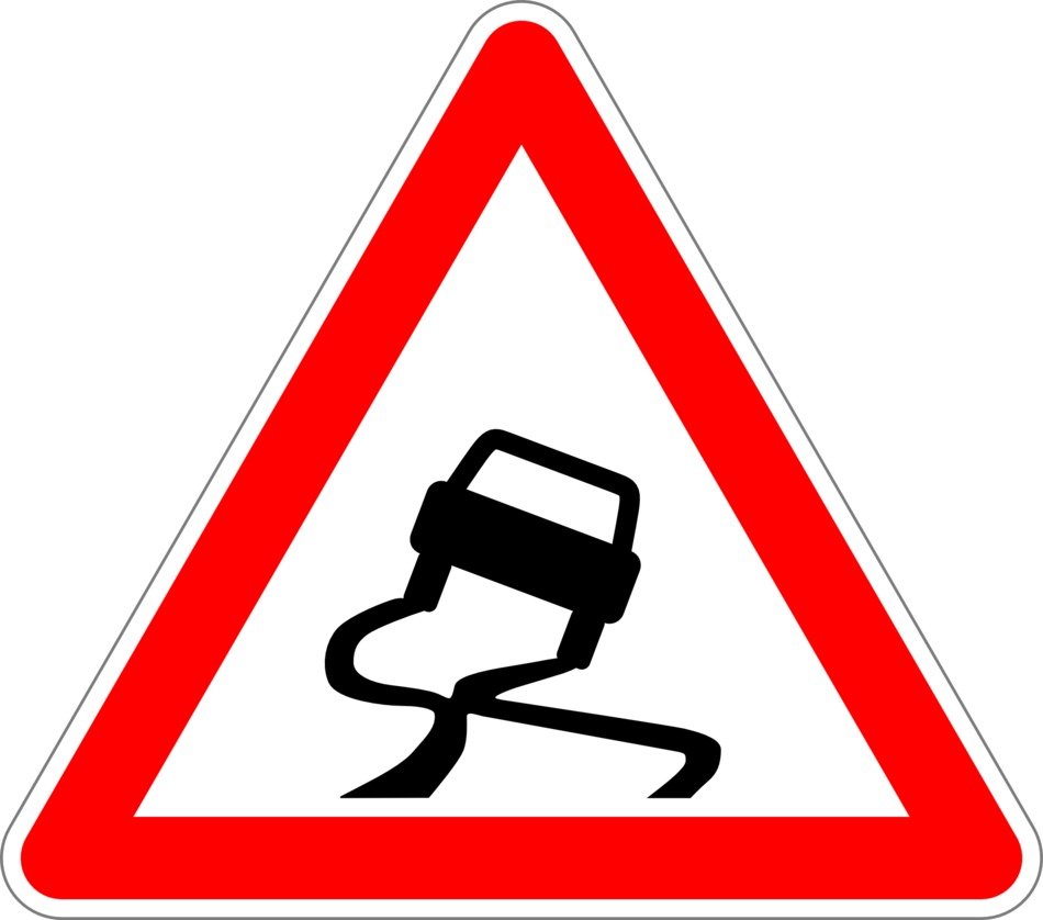 Warning sign slippery road free image download