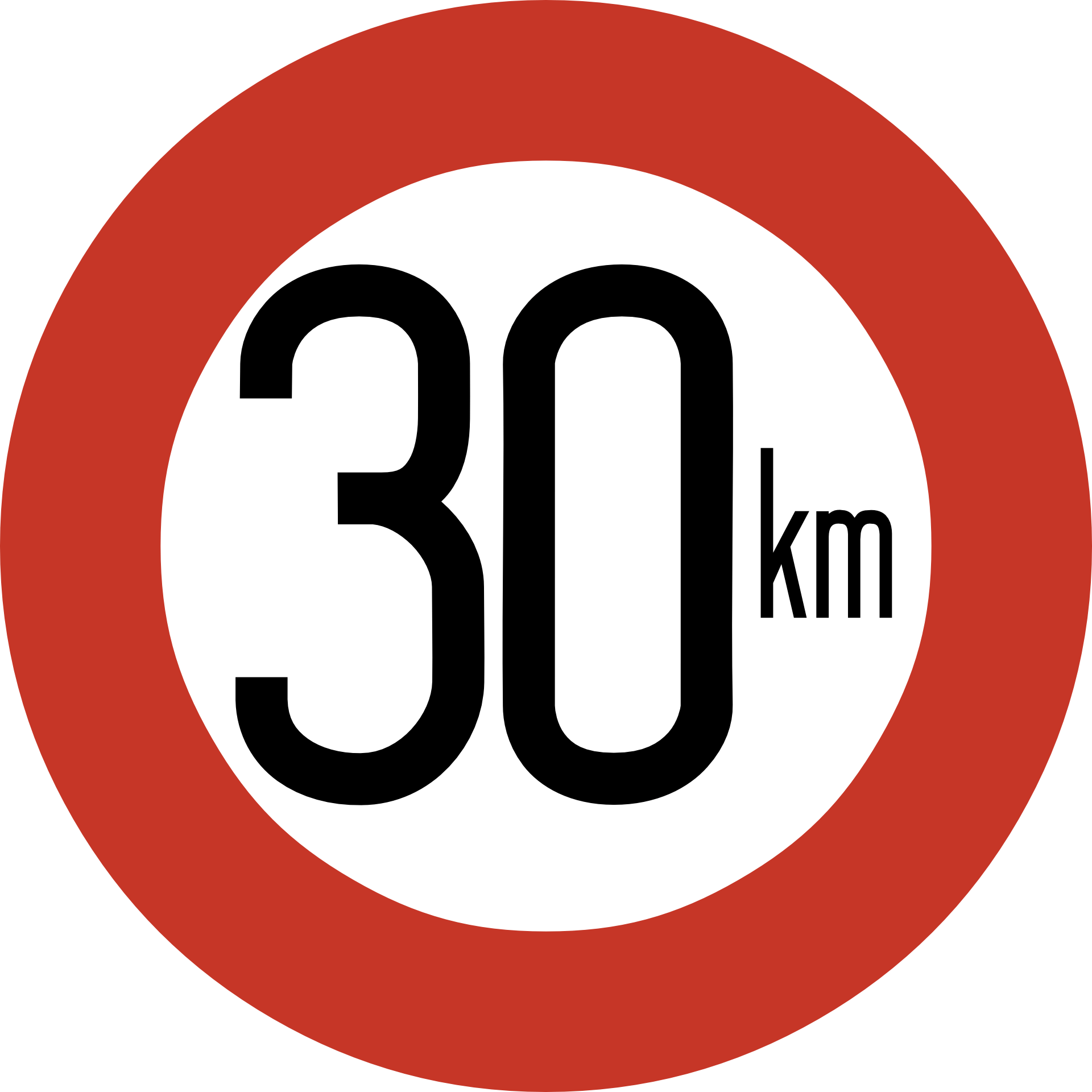 Sign speed limit of 30 kilometers free image download