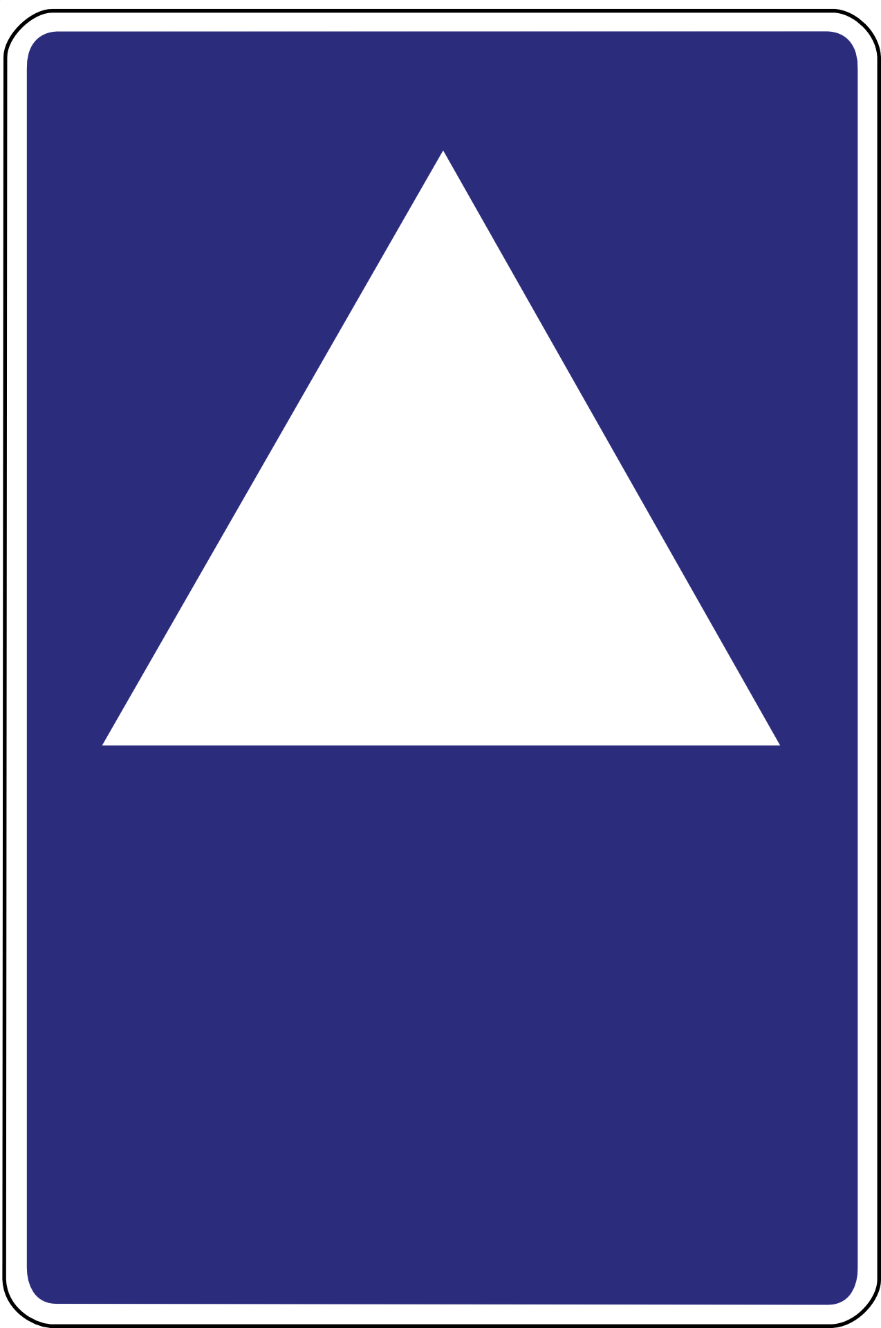 Blue road sign with white triangle free image download