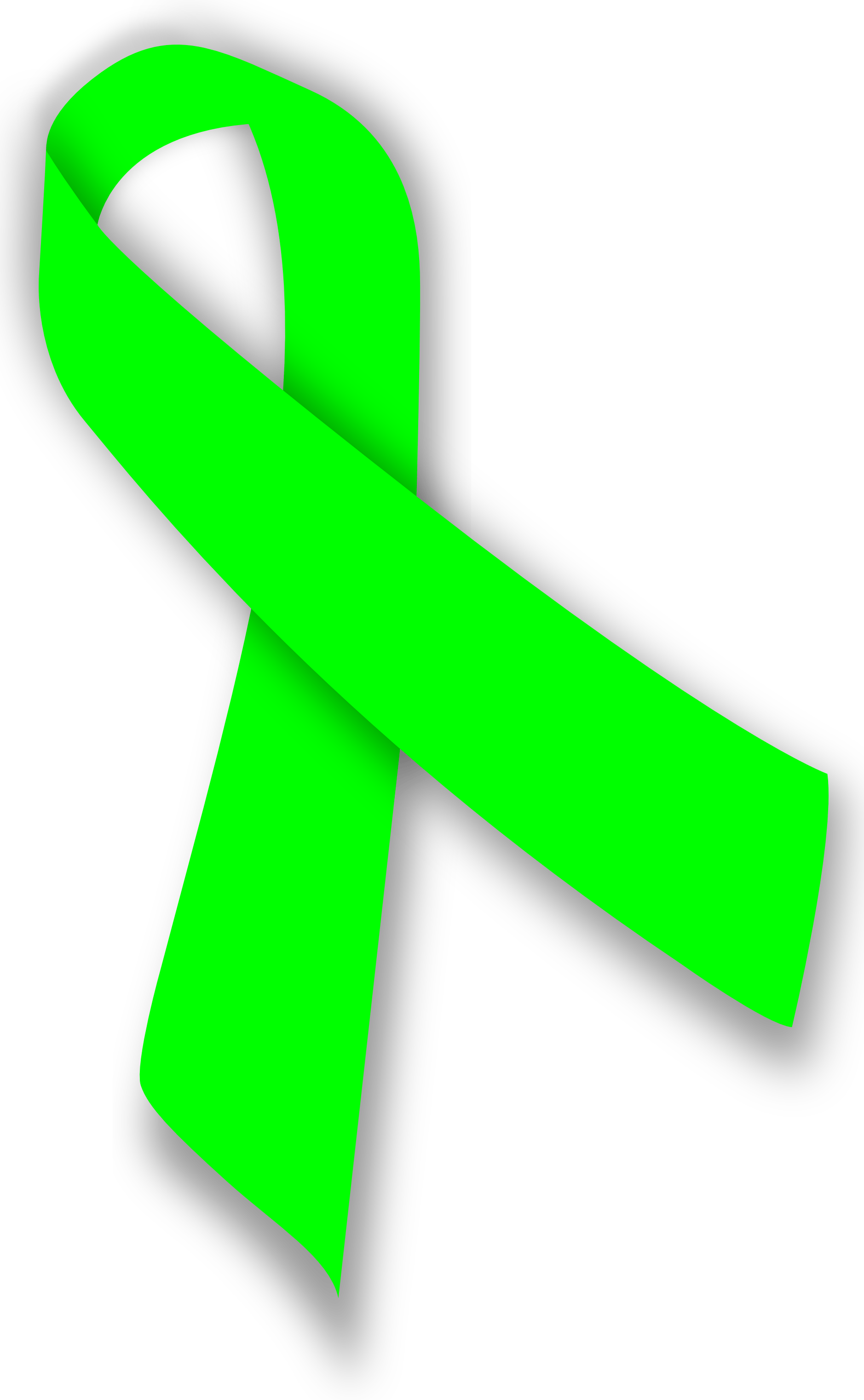 Clip art of green Awareness Ribbons free image download
