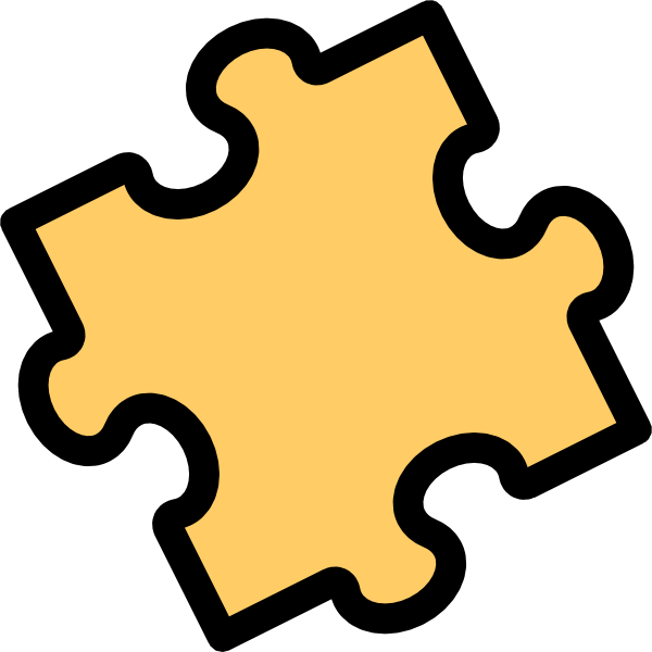 Orange Puzzle Piece drawing free image download