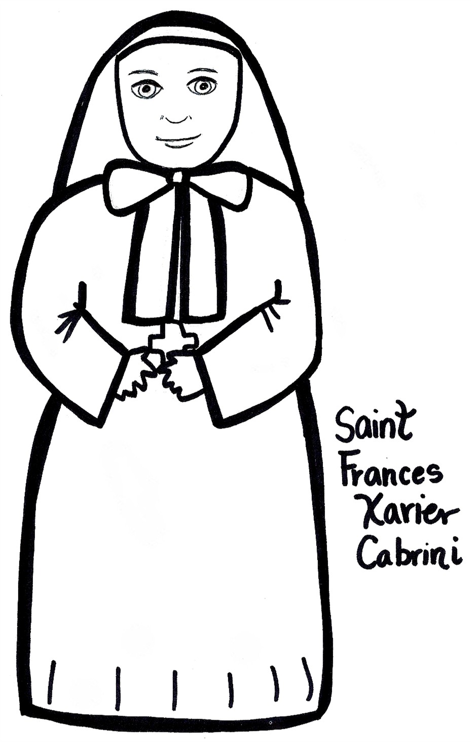 Female Saint, outline free image download