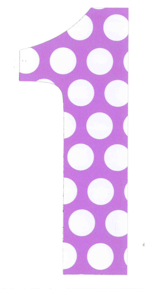 Number 1 with polka dots free image download