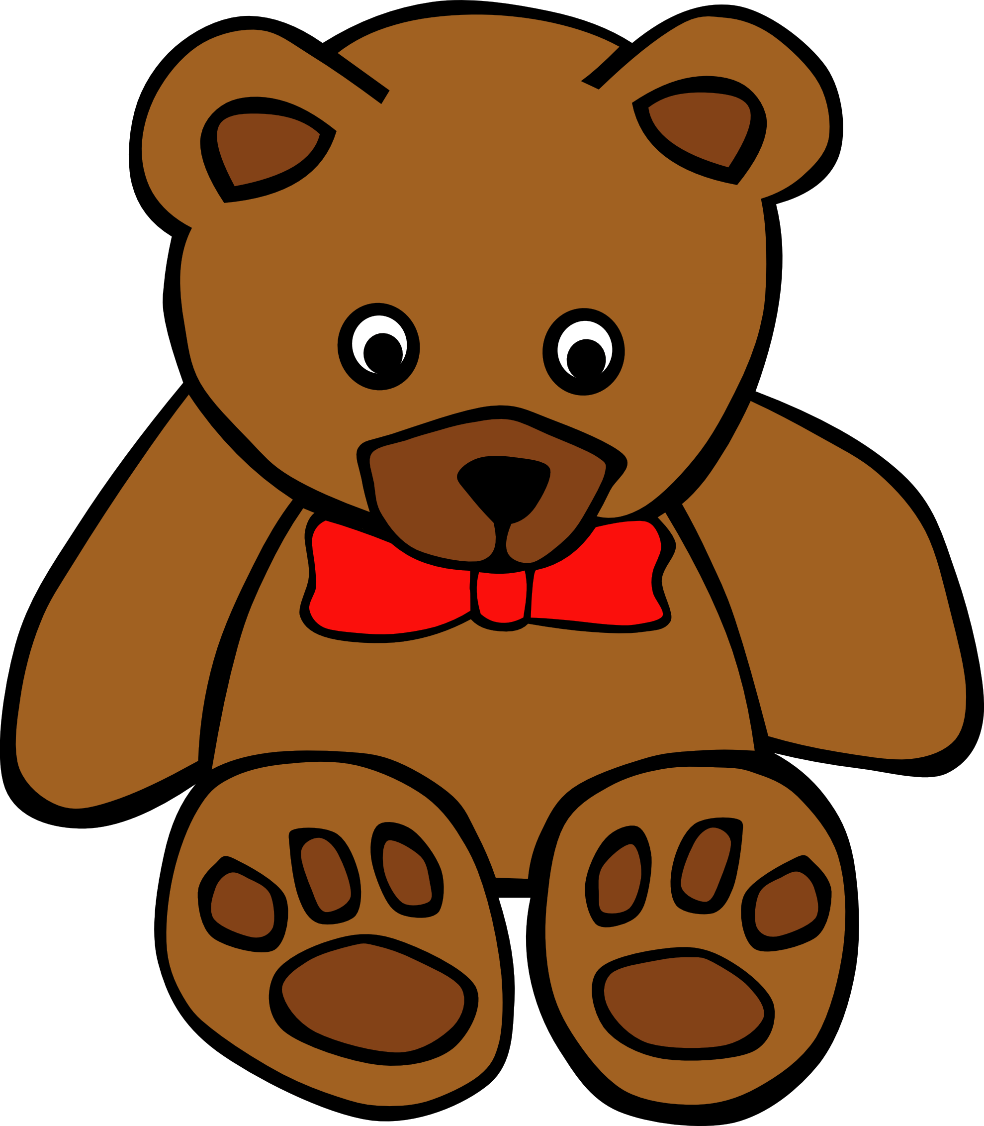 Brown teddy bear with red bowtie butterfly free image download