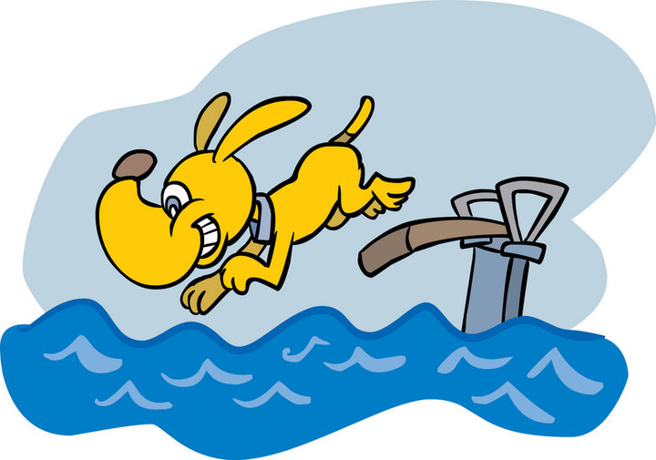 Dog Swimming drawing free image download