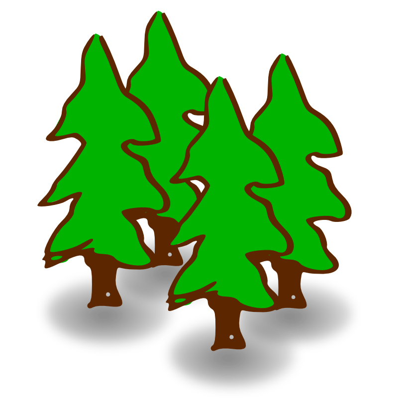 Painted four green christmas trees free image download