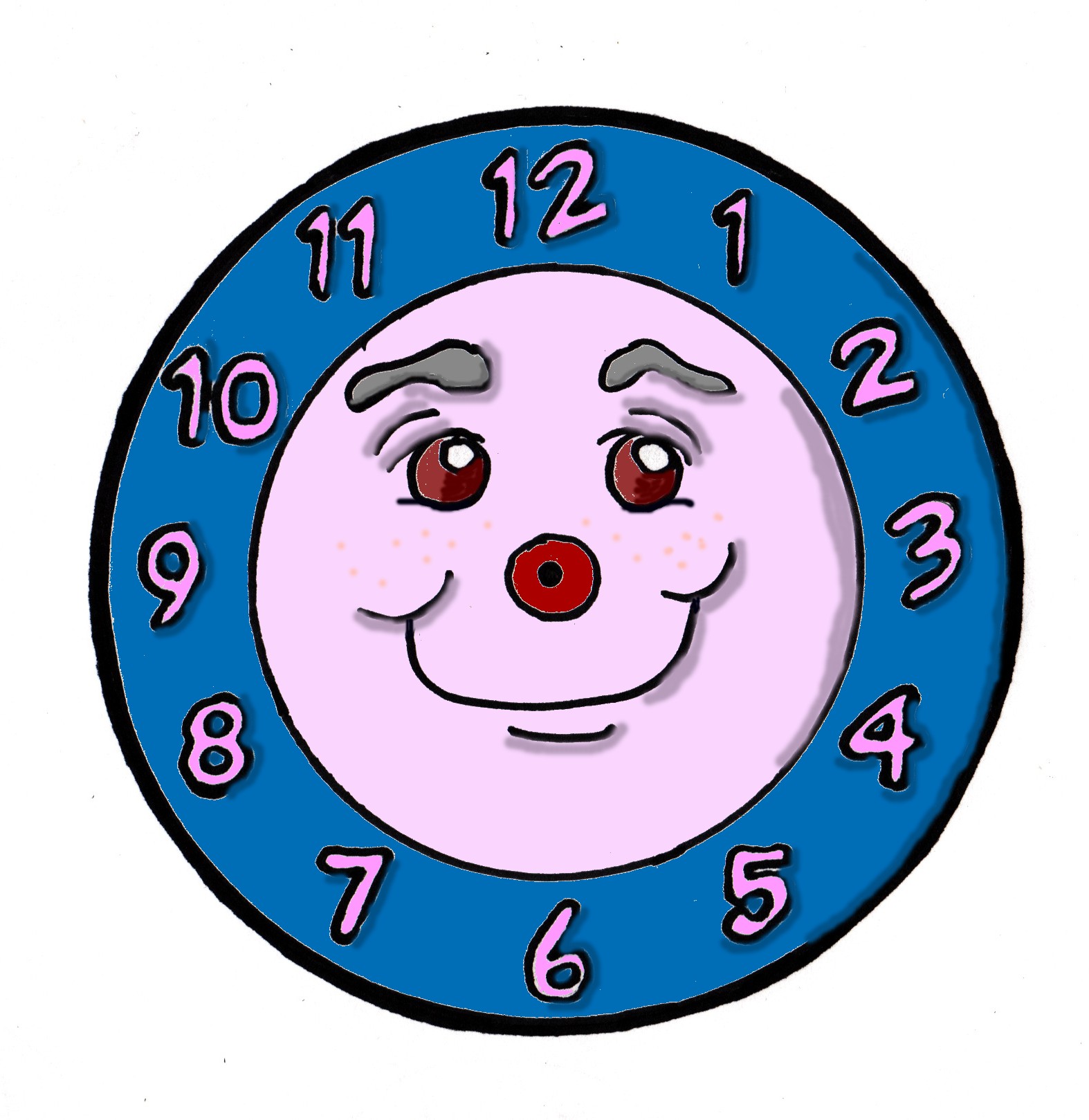 Cartoon clock without hands free image download