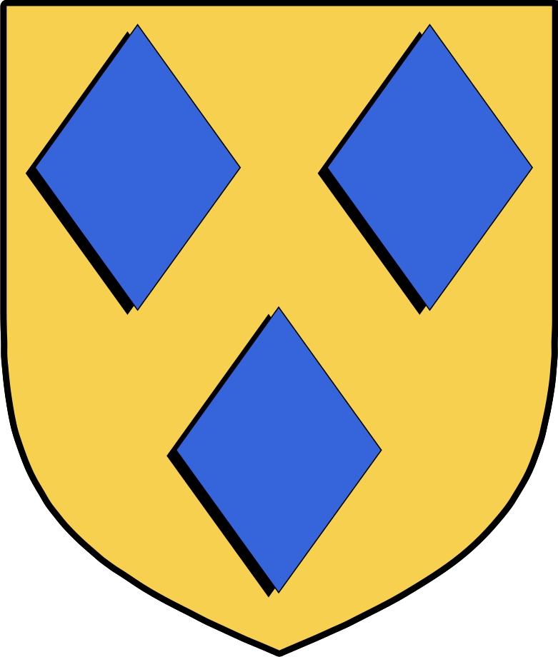 Three blue diamonds on yellow shield, Irish Coat Of Arms free image download