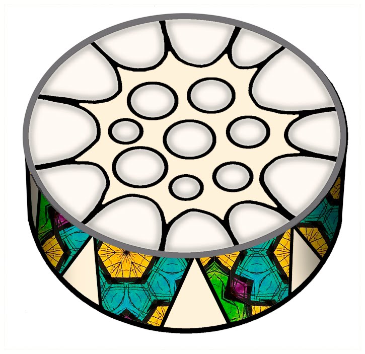 Clipart of Colourful hand drum free image download