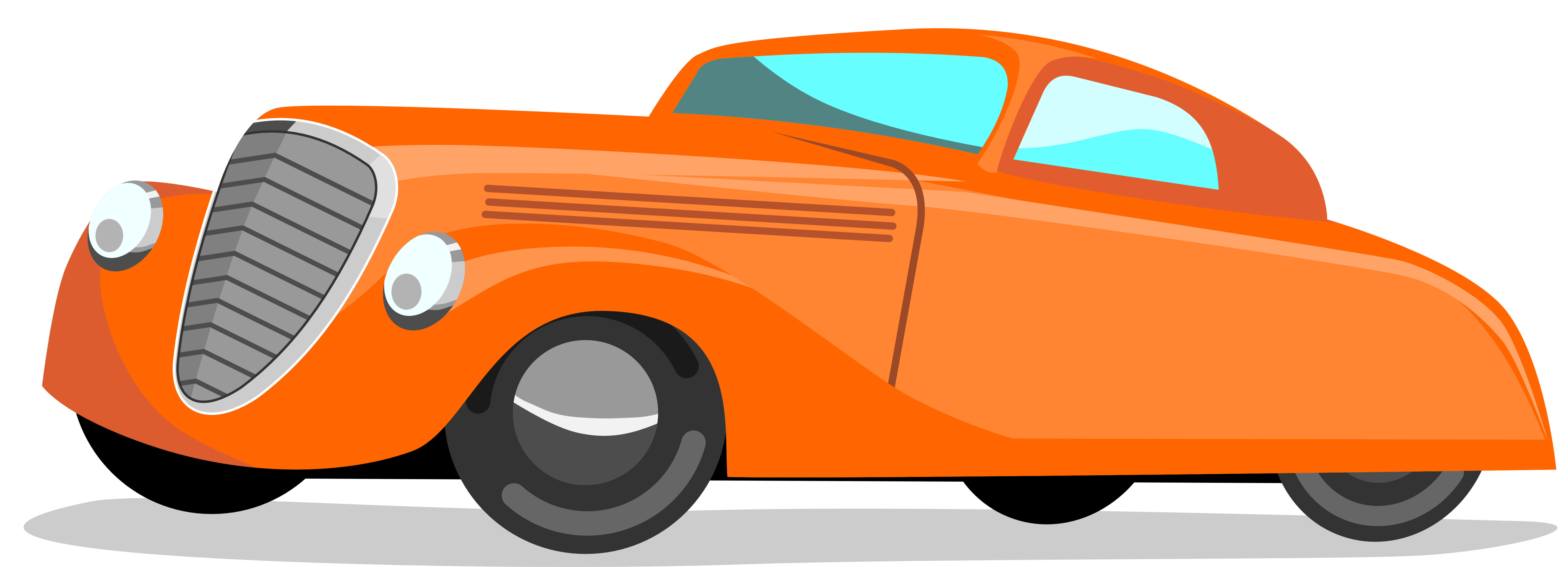 Old orange car clipart free image download