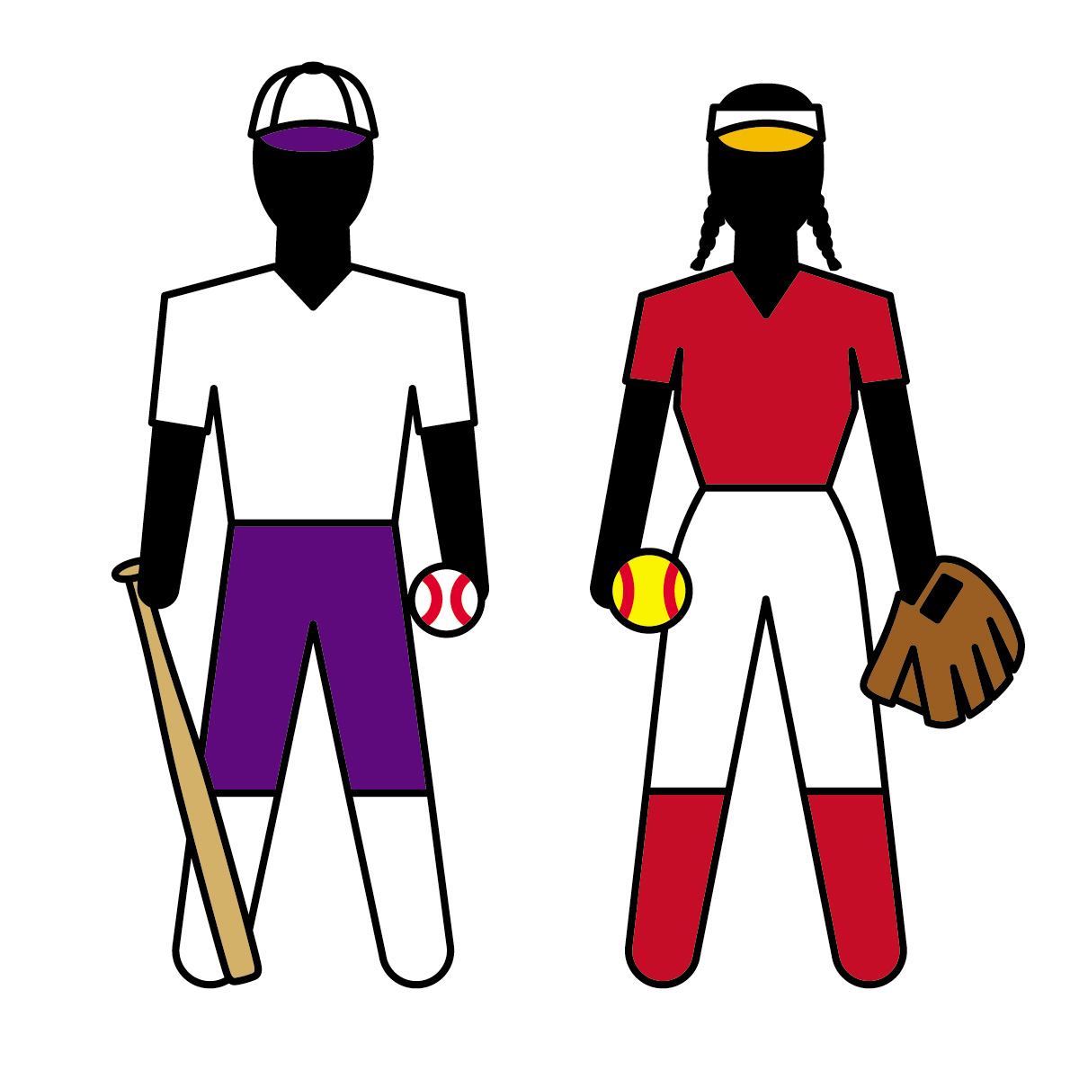 Softball players clipart free image download