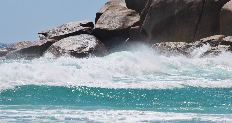 Landscape of rough sea waves free image download