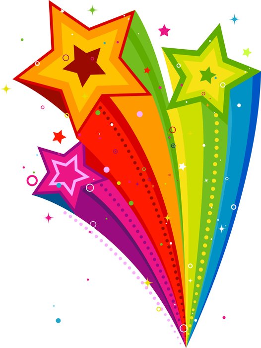 Colorful rainbow stars clipart free image download