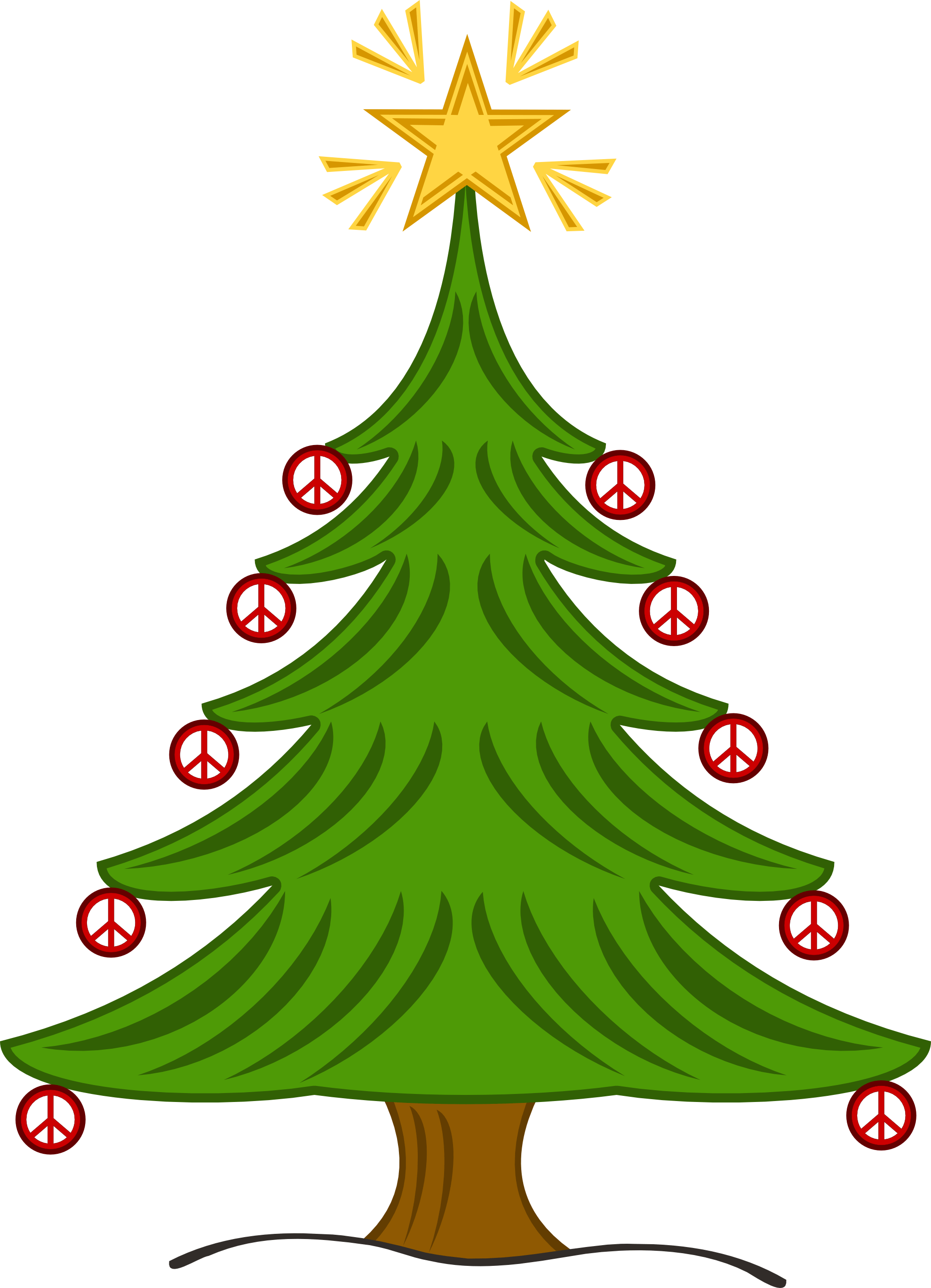 Christmas green tree drawing free image download