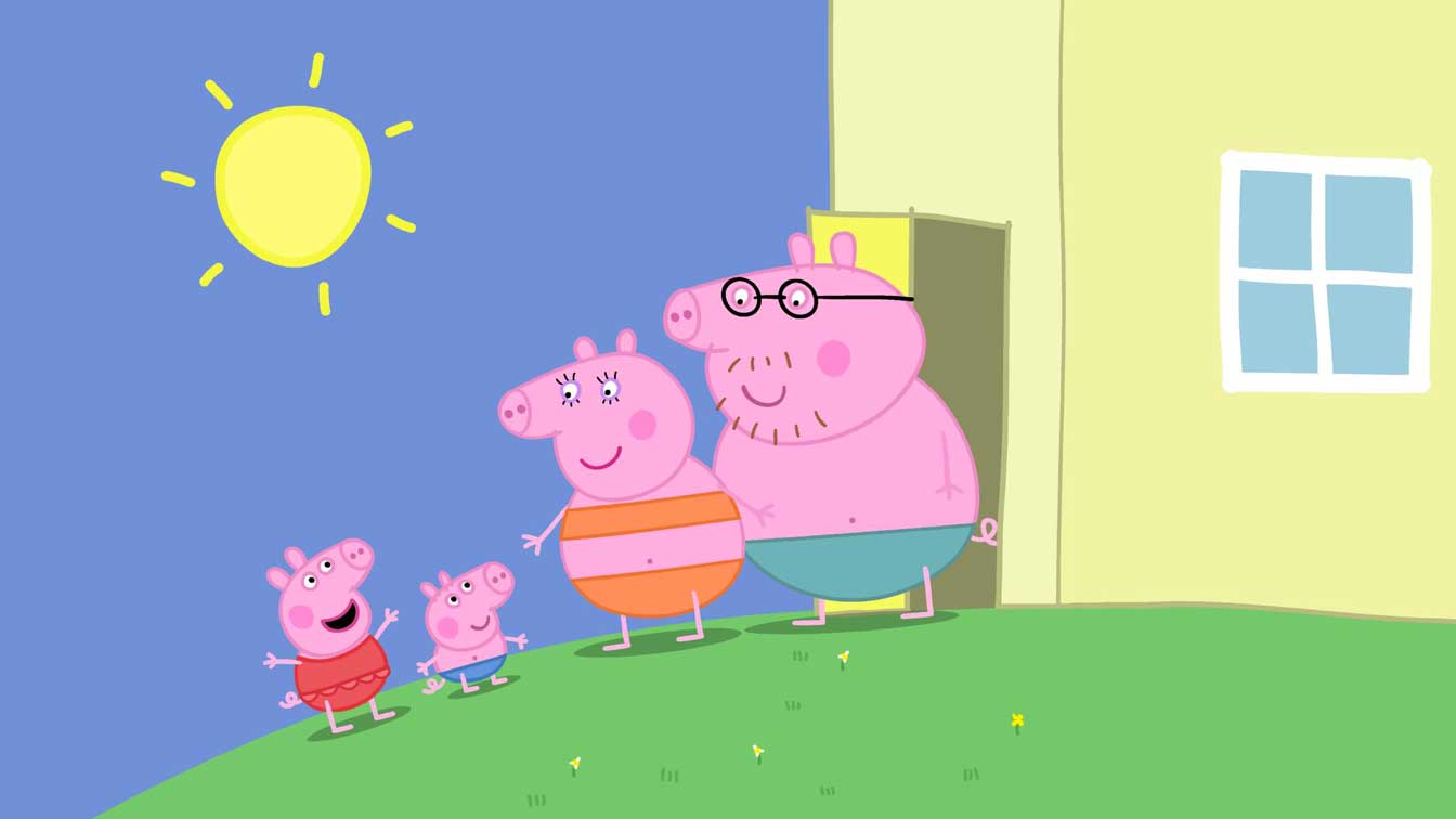 Peppa Pig’s family in front of house free image download