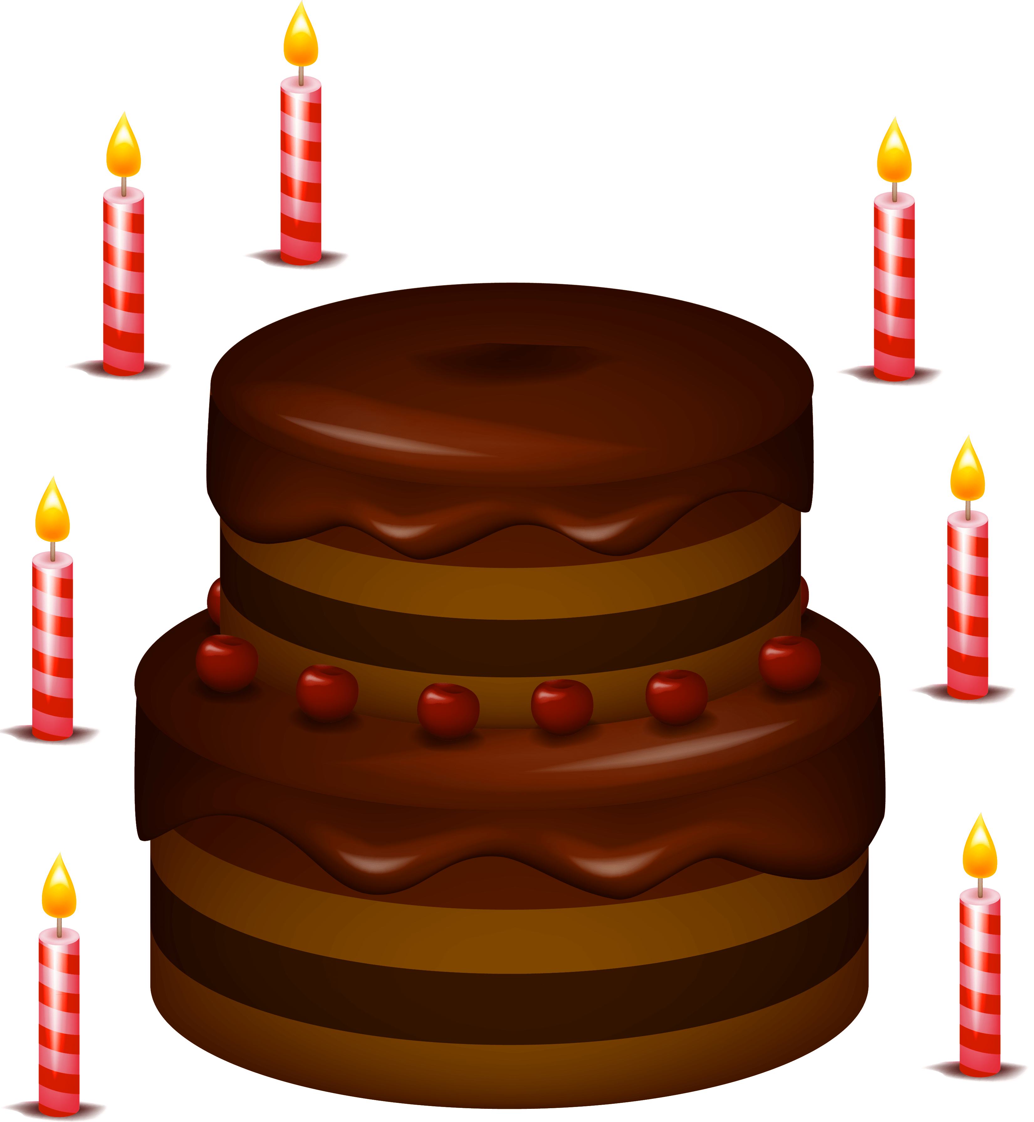 Brown Chocolate Birthday Cake drawing free image download