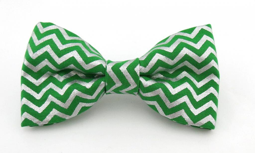 White and green striped bow tie free image download