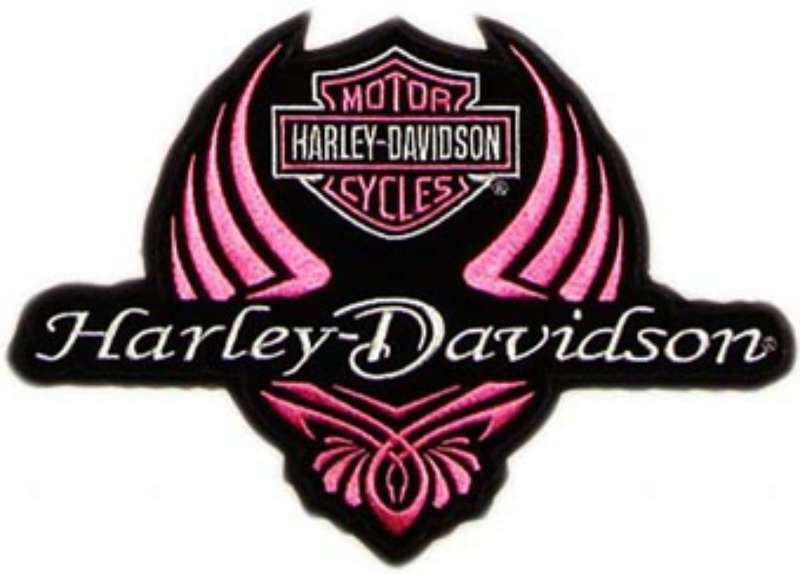 Harley Davidson, black and pink Feminine Logo free image download