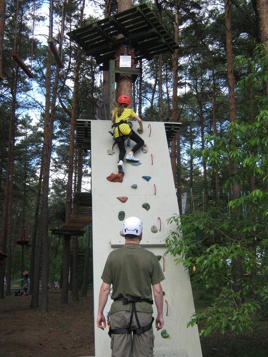 Rock climbing lessons in the rope park free image download