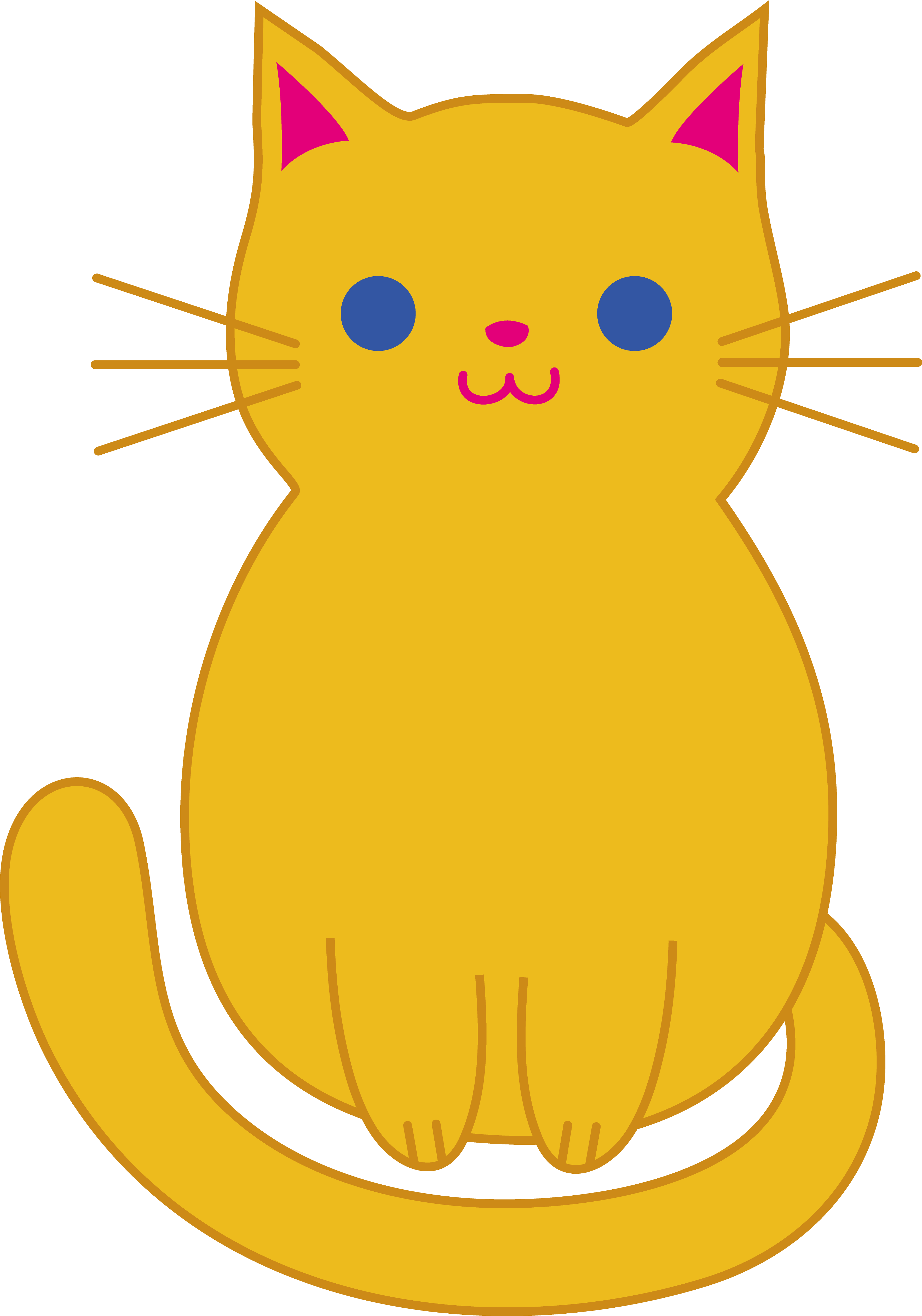 Cute yellow Cat drawing free image download
