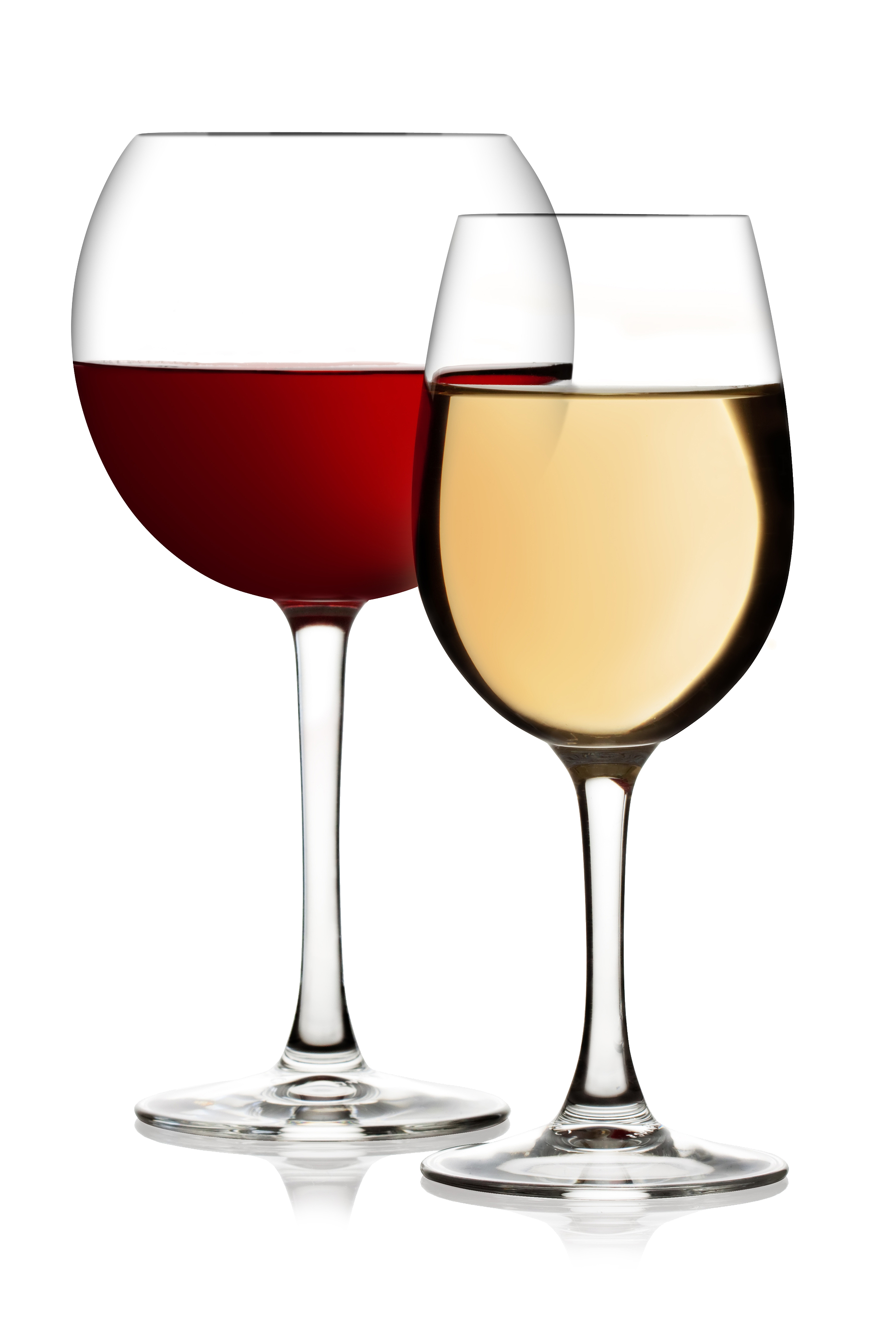 Glasses with white and red wine free image download