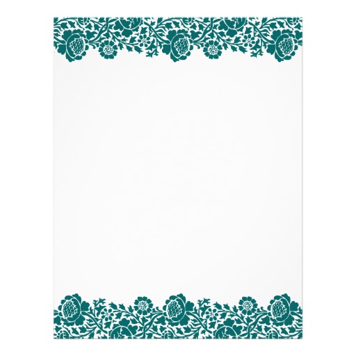Beautiful Dark Teal Retro Floral Damask Border Design free image download