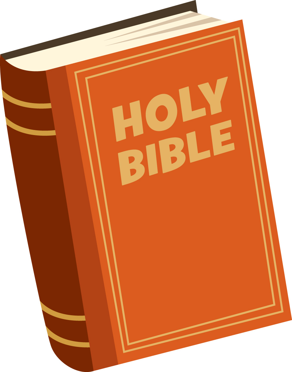 Orange holy bible book drawing free image download