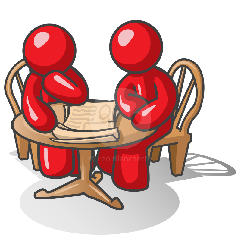 Red figures at the table drawing free image download