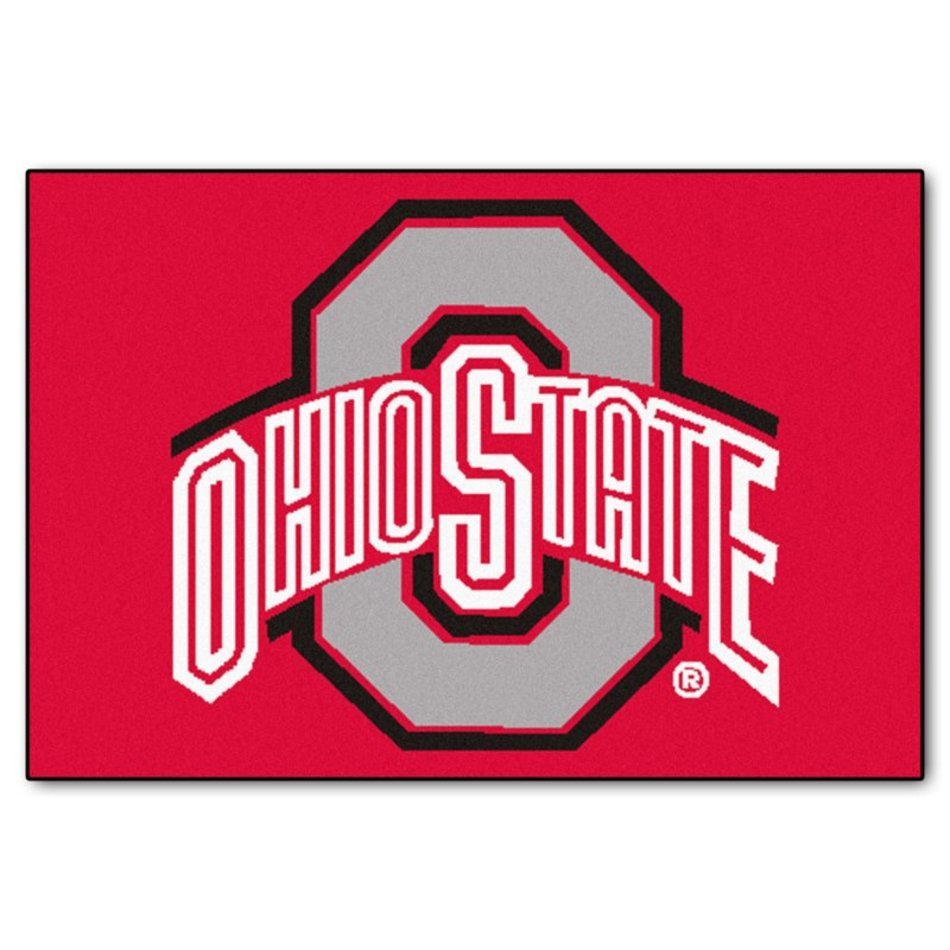 Ohio State University logo on a red background free image download