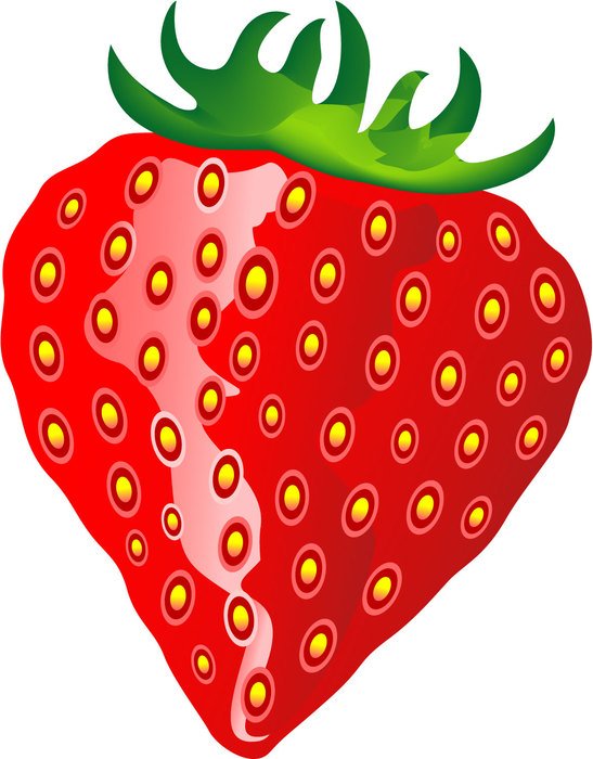Glossy red strawberry, drawing free image download