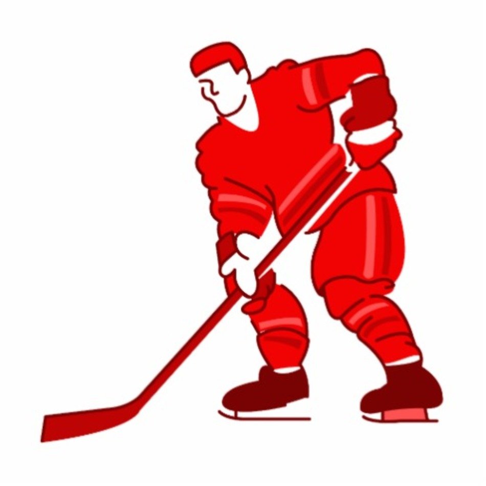 Red hockey player silhouette free image download