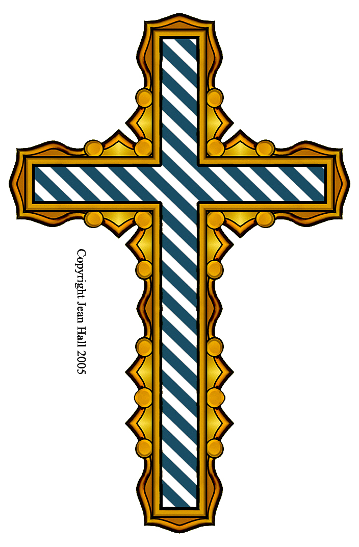 Cross with the blue and white stripes clipart free image download