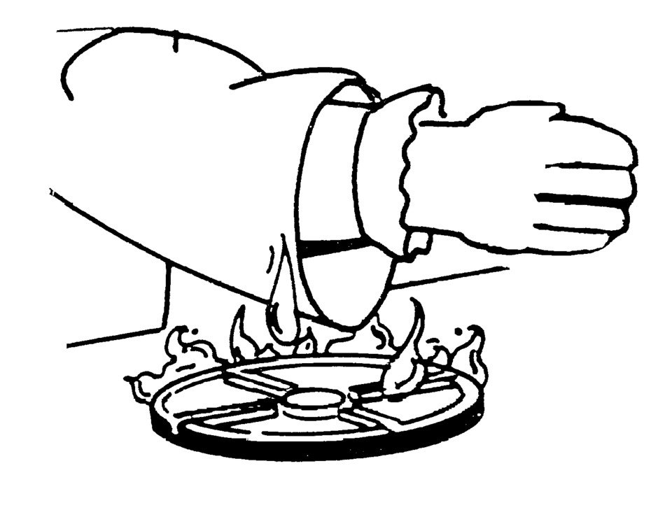 Hand above Kitchen Fire, safety, drawing free image download