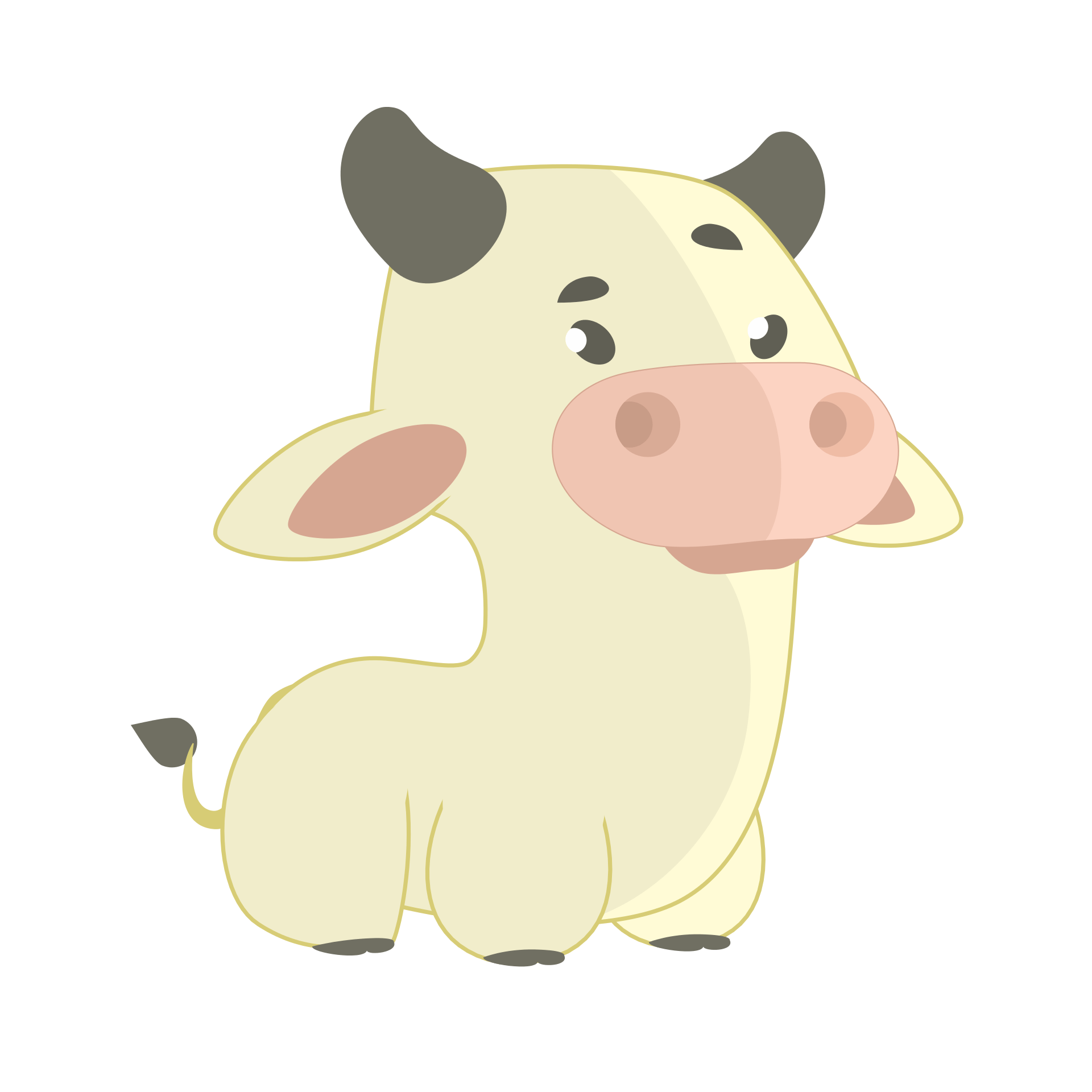 Cute yellow Cow, illustration free image download